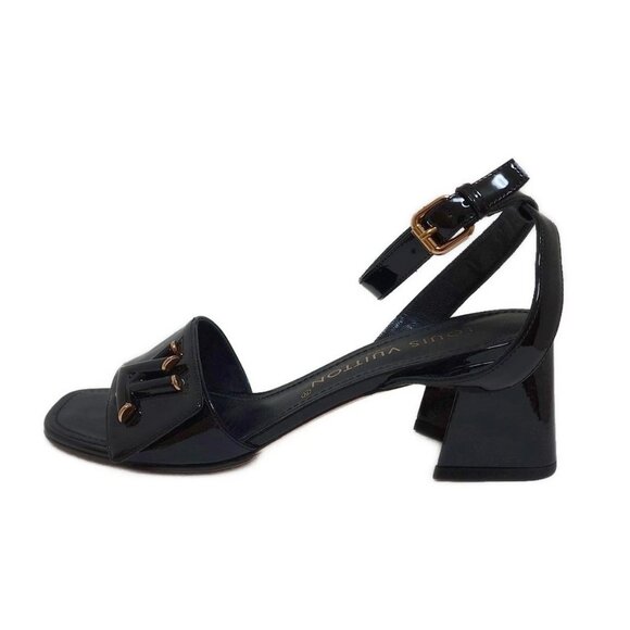 LOUIS VUITTON - Black Women's Sandals Patent Leather 245-080125 - Picture 1 of 6